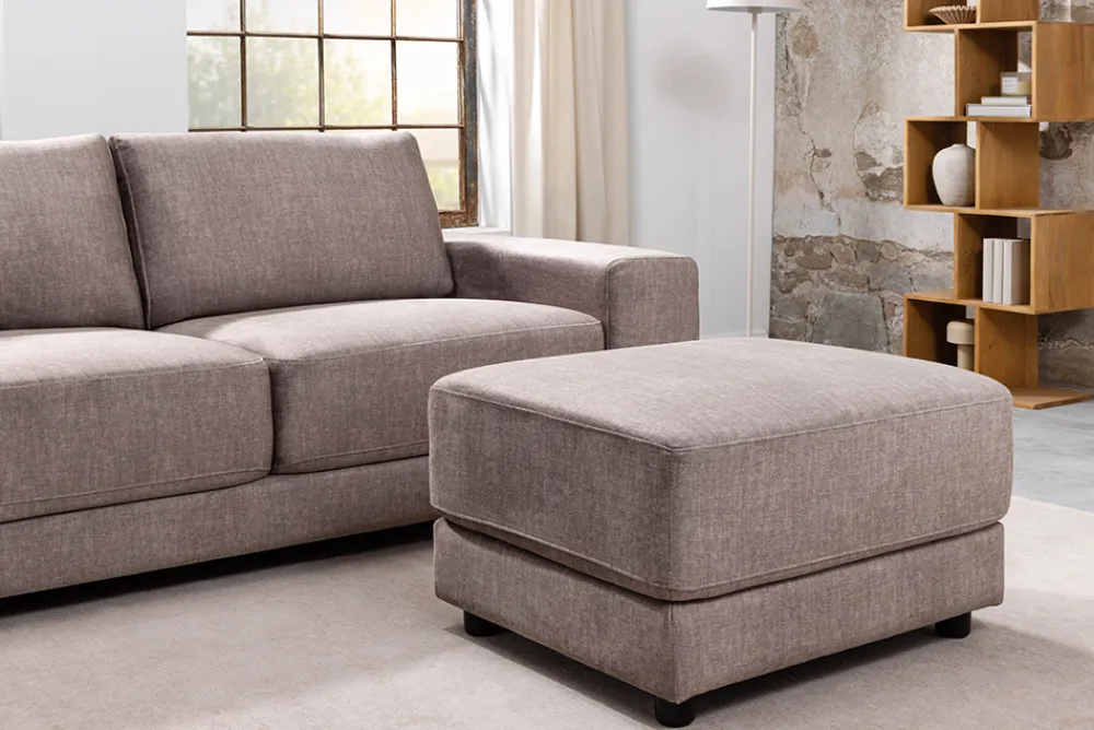 Riess-Ambiente Samt Möbel > Moderner Hocker LOFT 75cm taupe Vogue Velours Samt Nosagfederung Taschenfederkern