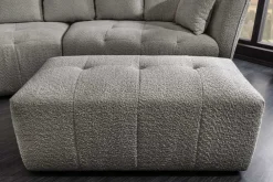 Riess-Ambiente Polsterhocker|Sitzhocker > Moderner Hocker ROYAL 120cm grau Bouclé Federkern Sitzhocker Fußhocker