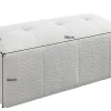 Riess-Ambiente Polsterhocker|Sitzhocker > Moderner Hocker ROYAL 120cm grau Veloursstoff Federkern Sitzhocker
