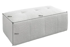 Riess-Ambiente Polsterhocker|Sitzhocker > Moderner Hocker ROYAL 120cm grau Veloursstoff Federkern Sitzhocker
