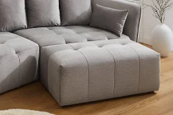 Riess-Ambiente Polsterhocker|Sitzhocker > Moderner Hocker ROYAL 120cm grau Veloursstoff Federkern Sitzhocker
