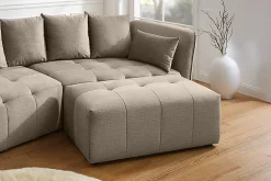 Riess-Ambiente Polsterhocker|Sitzhocker > Moderner Hocker ROYAL 120cm greige Veloursstoff Federkern Sitzhocker