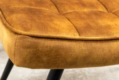 Riess-Ambiente Skandinavisch|Sessel > Moderner Hocker SCANDINAVIA senfgelb Samt schwarze Metallbeine Fußhocker