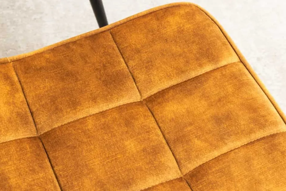 Riess-Ambiente Skandinavisch|Sessel > Moderner Hocker SCANDINAVIA senfgelb Samt schwarze Metallbeine Fußhocker