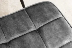 Riess-Ambiente Skandinavisch|Sessel > Moderner Hocker SCANDINAVIA grau Samt schwarze Metallbeine Fußhocker