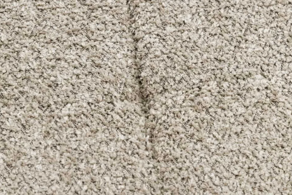 Riess-Ambiente Skandinavisch|Sessel > Moderner Hocker SCANDINAVIA champagner greige Bouclé schwarze Metallbeine Fußhocker