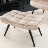 Riess-Ambiente Skandinavisch|Sessel > Moderner Hocker SCANDINAVIA champagner beige Samt schwarze Metallbeine Fußhocker
