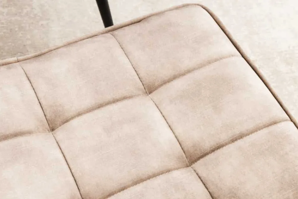 Riess-Ambiente Skandinavisch|Sessel > Moderner Hocker SCANDINAVIA champagner beige Samt schwarze Metallbeine Fußhocker