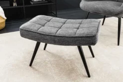 Riess-Ambiente Skandinavisch|Sitzhocker > Moderner Hocker SCANDINAVIA grau Strukturstoff Metallbeine Fußhocker
