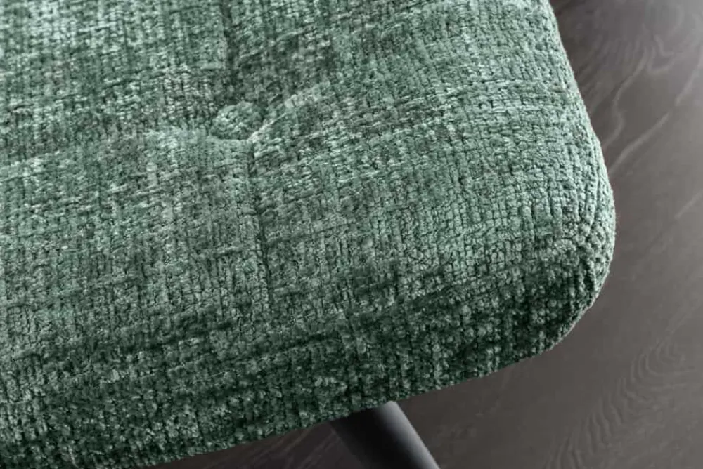 Riess-Ambiente Skandinavisch|Sitzhocker > Moderner Hocker SCANDINAVIA grün Chenille Cremona Metallbeine Fußhocker