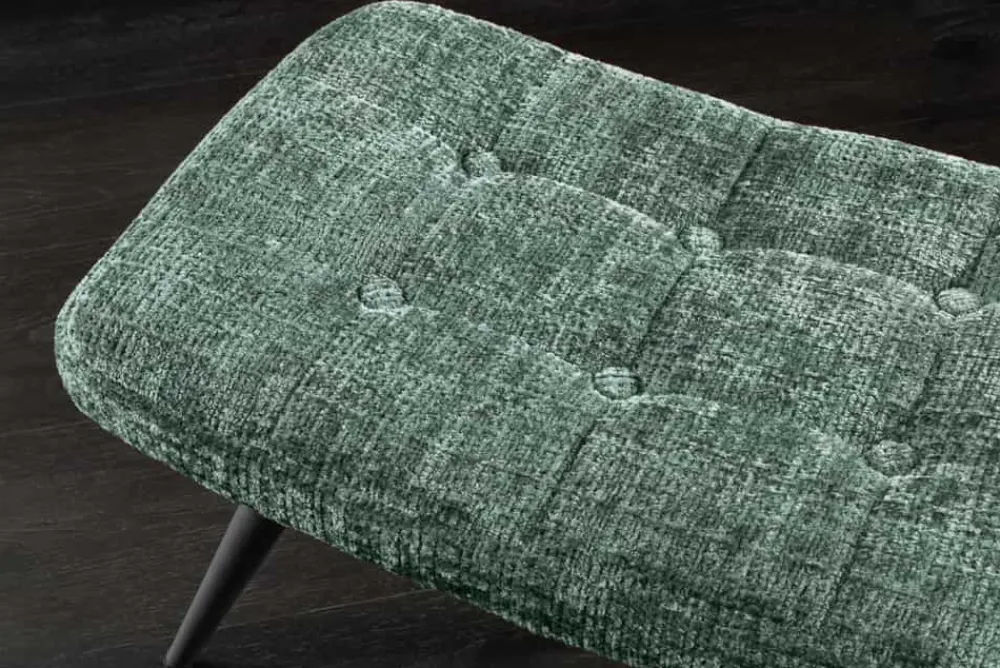Riess-Ambiente Skandinavisch|Sitzhocker > Moderner Hocker SCANDINAVIA grün Chenille Cremona Metallbeine Fußhocker