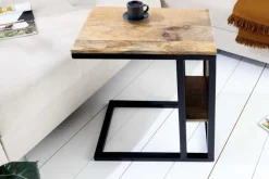 Riess-Ambiente Mehr...|Couchtische > Moderner Laptoptisch CONCIERGE 60cm natur Mangoholz Beistelltisch mit Stauraum Metallgestell