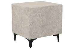 Riess-Ambiente Retro Möbel|Nachttische > Moderner Nachttisch ART DECO 45cm greige Bouclé mit Schubladen schwarz Metall