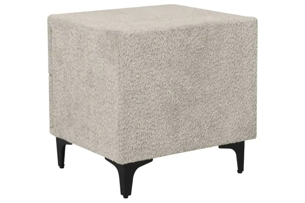 Riess-Ambiente Retro Möbel|Nachttische > Moderner Nachttisch ART DECO 45cm greige Bouclé mit Schubladen schwarz Metall