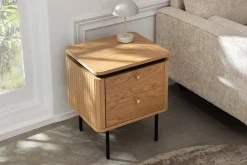 Riess-Ambiente Nachttische > Moderner Nachttisch ATELIER 55cm Eiche Beistelltisch mit Schubladen