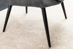 Riess-Ambiente Skandinavisch|Loungesessel > Moderner Sessel SCANDINAVIA grau Samt schwarze Metallbeine mit Armlehnen