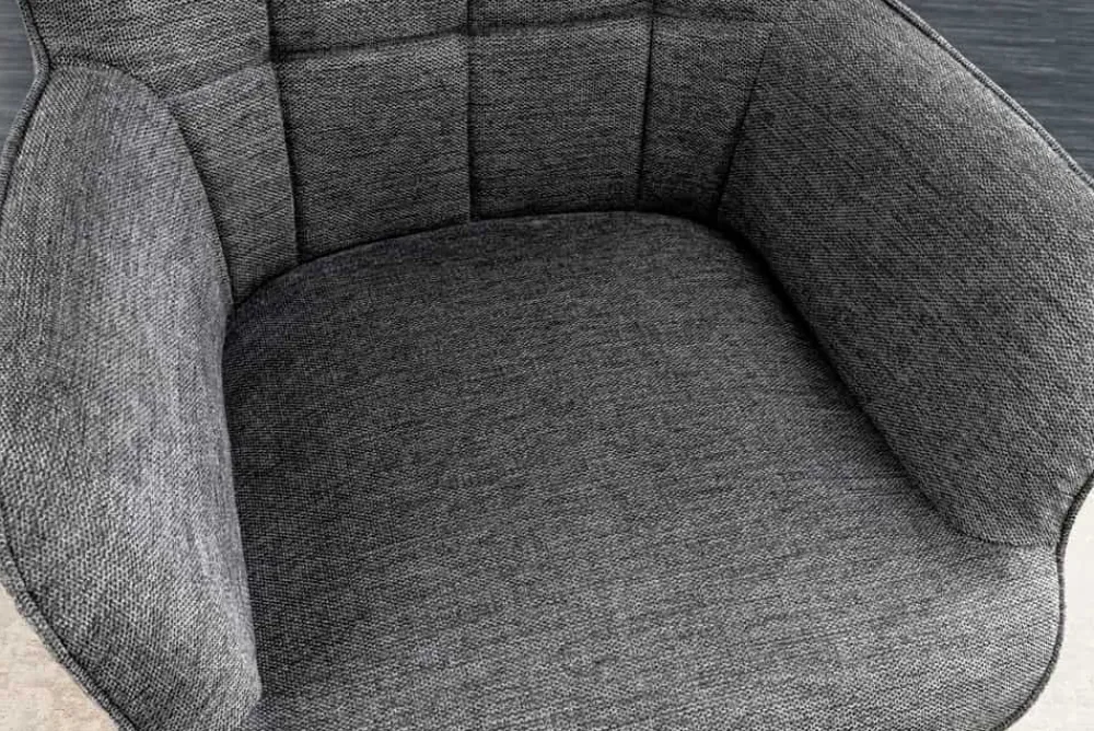 Riess-Ambiente Skandinavisch|Loungesessel > Moderner Sessel SCANDINAVIA grau Strukturstoff schwarze Metallbeine mit Armlehnen