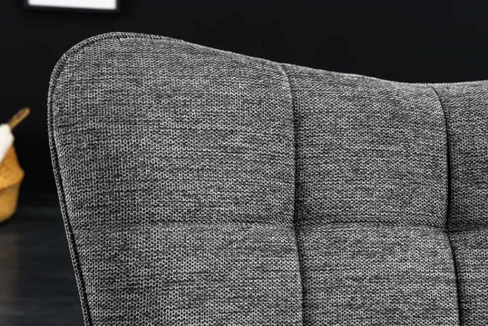 Riess-Ambiente Skandinavisch|Loungesessel > Moderner Sessel SCANDINAVIA grau Strukturstoff schwarze Metallbeine mit Armlehnen