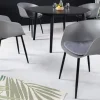 Riess-Ambiente Skandinavisch|Retro Möbel > Moderner Stuhl DESIGNO grau Kunststoff Gartenstuhl mit Armlehnen Indoor Outdoor