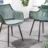 Riess-Ambiente Skandinavisch|Retro Möbel > Moderner Stuhl SIGNUM salbei schwarz Kunststoff Gartenstuhl Indoor Outdoor mit Armlehnen