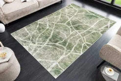 Riess-Ambiente Teppiche > Moderner Teppich JUNGLE 230x160cm grün beige Flachgewebe Indoor-Teppich
