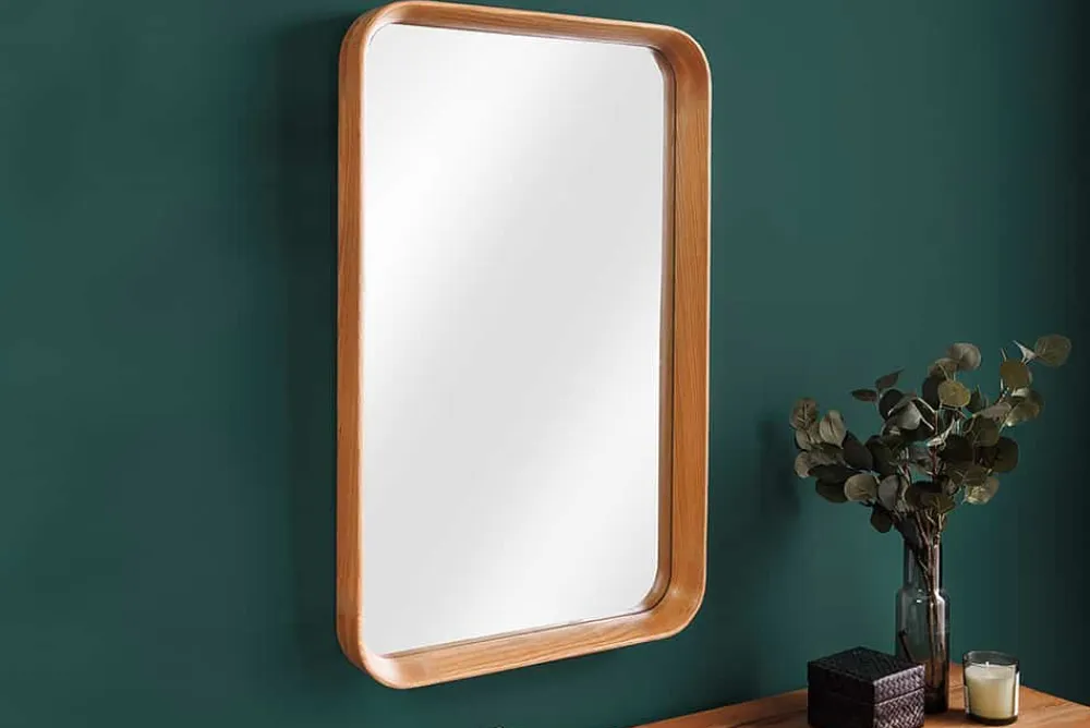 Riess-Ambiente Mehr...|Wohnaccessoires > Moderner Wandspiegel AMSTERDAM 80cm natur Eiche Massivholz handmade
