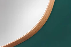Riess-Ambiente Mehr...|Wohnaccessoires > Moderner Wandspiegel NOEMI 70cm natur Eiche Massivholz handmade asymmetrisches Design