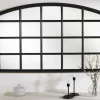 Riess-Ambiente Industrial Loft|Spiegel > Moderner Wandspiegel PARIS 120cm schwarz Fensterspiegel Rundbogen-Design