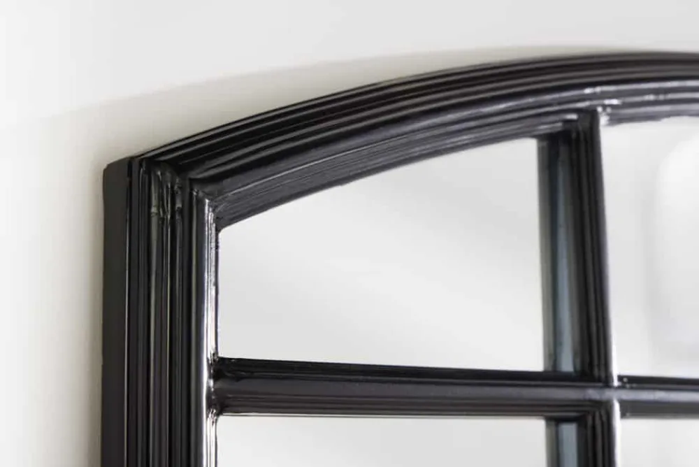 Riess-Ambiente Industrial Loft|Spiegel > Moderner Wandspiegel PARIS 120cm schwarz Fensterspiegel Rundbogen-Design
