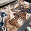 Riess-Ambiente Teppiche > Moderner XXL Teppich EARTH 350x235cm braun beige blau Flachgewebe Indoor-Teppich