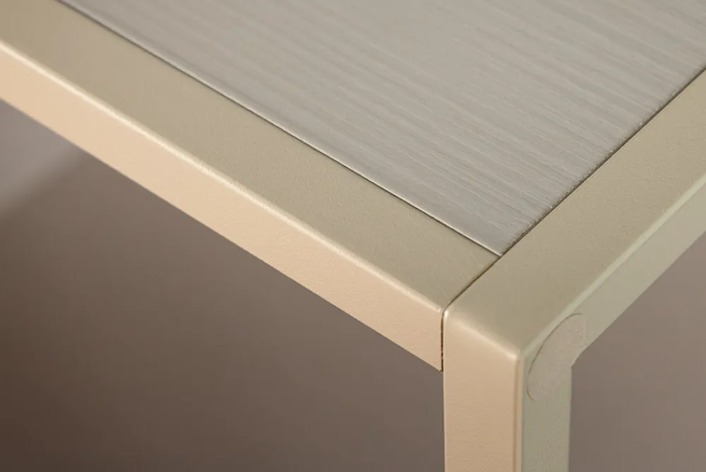 Riess-Ambiente Skandinavisch|Standregale > Modernes Bücherregal SLIM LINE 115cm champagner beige Metallgestell fünf Regalböden