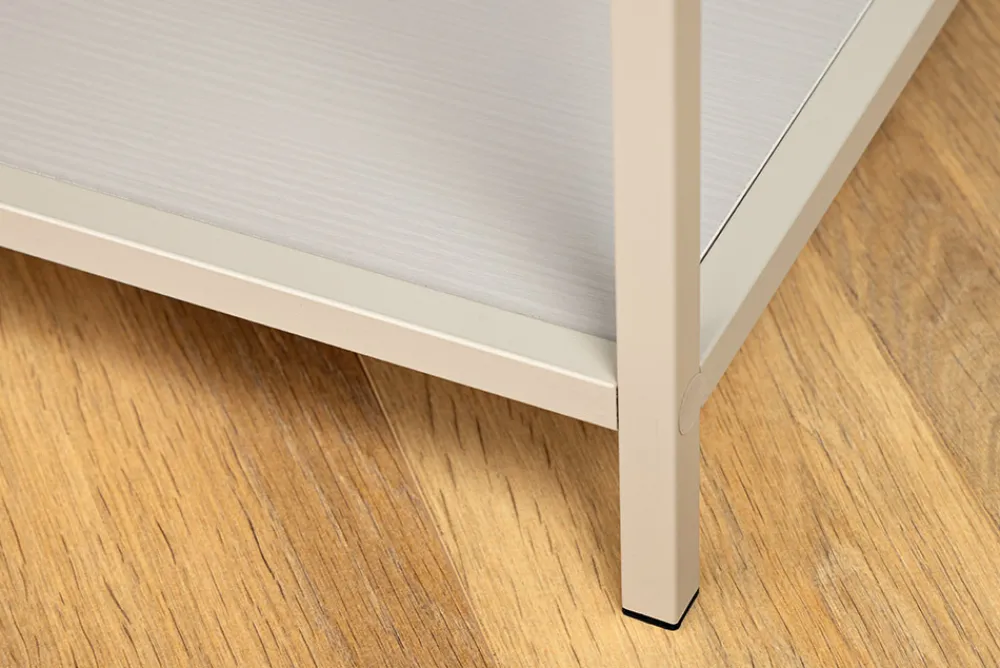 Riess-Ambiente Skandinavisch|Standregale > Modernes Bücherregal SLIM LINE 185cm champagner beige Metallgestell sechs Regalböden