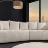 Riess-Ambiente Skandinavisch|Xxl Sofa > Modernes Big Sofa ROYAL 295cm champagner beige Bouclé Federkern XXL-Couch
