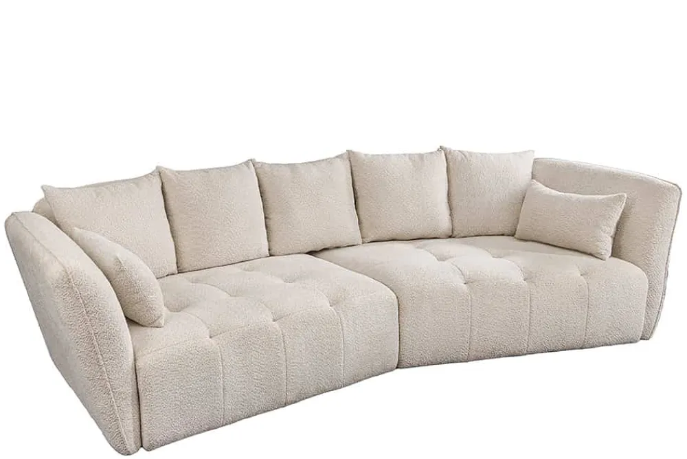 Riess-Ambiente Skandinavisch|Xxl Sofa > Modernes Big Sofa ROYAL 295cm champagner beige Bouclé Federkern XXL-Couch