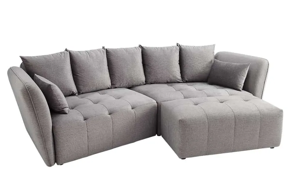 Riess-Ambiente Skandinavisch|Xxl Sofa > Modernes Big Sofa ROYAL 295cm grau Veloursstoff Federkern XXL-Couch