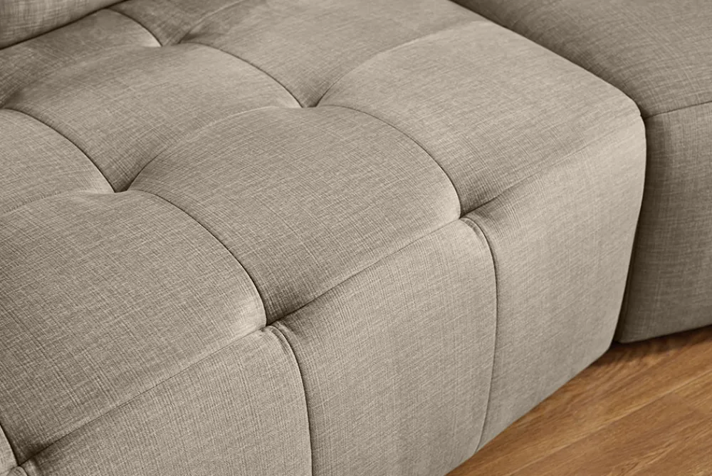 Riess-Ambiente Skandinavisch|Xxl Sofa > Modernes Big Sofa ROYAL 295cm greige Veloursstoff Federkern XXL-Couch