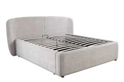 Riess-Ambiente Boxbetten|Skandinavisch > Modernes Boxbett ART DECO 160x200cm greige Bouclé mit Stauraum und Lattenrost