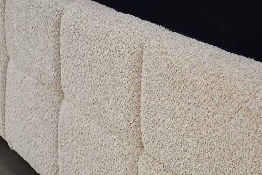 Riess-Ambiente Boxbetten|Skandinavisch > Modernes Boxbett PRESTIGE 160x200cm creme Bouclè mit Stauraum und Lattenrost