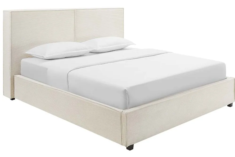 Riess-Ambiente Boxbetten > Modernes Boxbett ROCCO 160x200cm beige Cord mit Stauraum und Lattenrost