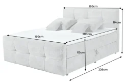 Riess-Ambiente Boxspringbetten > Modernes Boxspringbett TOULOUSE 160x200cm silbergrau inkl. Matratze Topper Stauraum