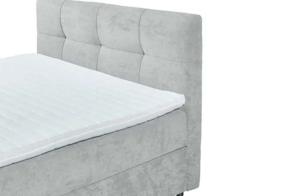 Riess-Ambiente Boxspringbetten > Modernes Boxspringbett TOULOUSE 160x200cm silbergrau inkl. Matratze Topper Stauraum