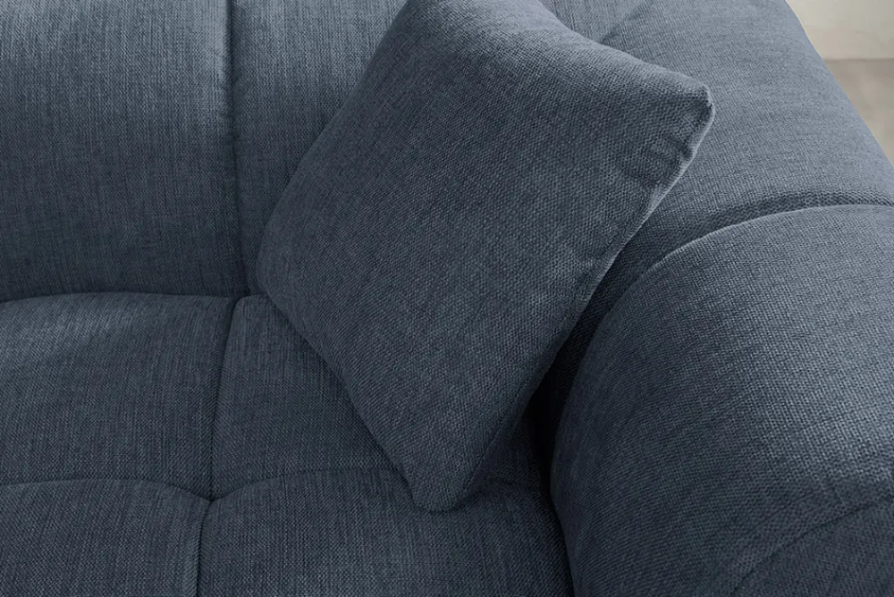 Riess-Ambiente Skandinavisch|Ecksofa > Modernes Ecksofa CITY 240cm blau Strukturstoff 3-Sitzer Couch inkl. Kissen
