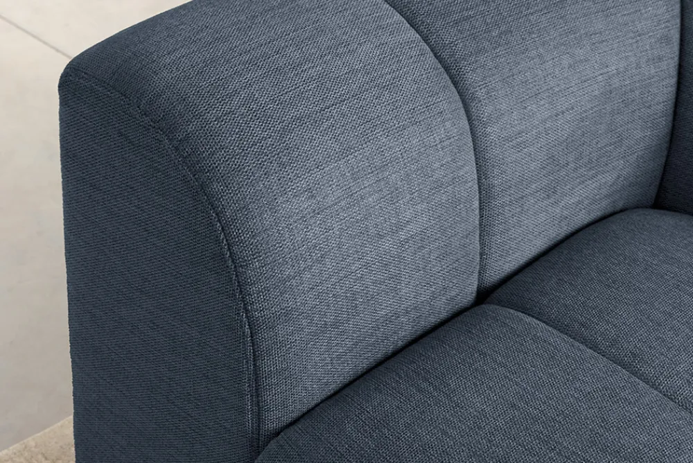 Riess-Ambiente Skandinavisch|Ecksofa > Modernes Ecksofa CITY 240cm blau Strukturstoff 3-Sitzer Couch inkl. Kissen