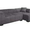 Riess-Ambiente Skandinavisch|Ecksofa > Modernes Ecksofa CITY 240cm grau Strukturstoff 3-Sitzer Couch inkl. Kissen