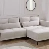 Riess-Ambiente Skandinavisch|Ecksofa > Modernes Ecksofa DESIGNO 250cm champagner beige Cord Couch inklusive Kissen Metallfüße