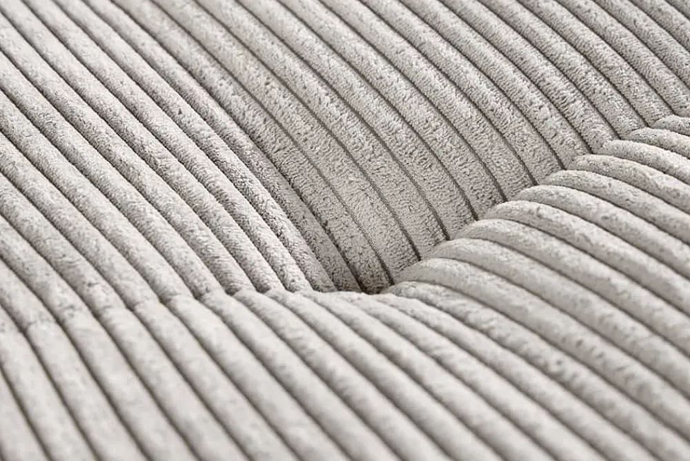 Riess-Ambiente Skandinavisch|Xxl Sofa > Modernes Ecksofa KENT 220cm beige Cord inkl. Hocker Federkern L-Form Wohnlandschaft