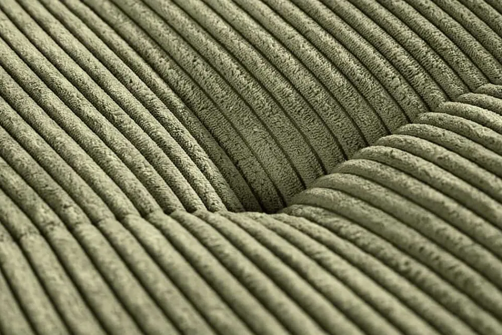 Riess-Ambiente Skandinavisch|Xxl Sofa > Modernes Ecksofa KENT 220cm grün Cord inkl. Hocker Federkern L-Form Wohnlandschaft