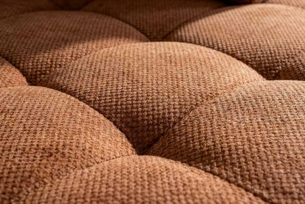 Riess-Ambiente Skandinavisch|Xxl Sofa > Modernes Ecksofa KENT 220cm rostbraun Chenille inkl. Hocker Federkern Wohnlandschaft
