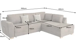 Riess-Ambiente Ecksofa > Modernes Ecksofa NORWAY 250cm taupe Microfaser Schlafsofa mit Bettkasten Federkern