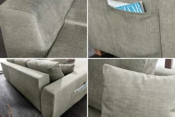 Riess-Ambiente Ecksofa > Modernes Ecksofa NORWAY 250cm taupe Vogue Velours Samt Schlafsofa mit Stauraum